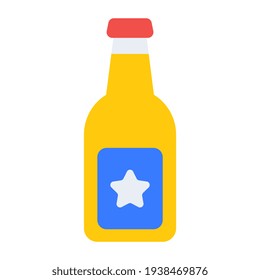 flat design of wine bottle, whisky icon