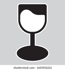 flat design wine glass vector icon illustration