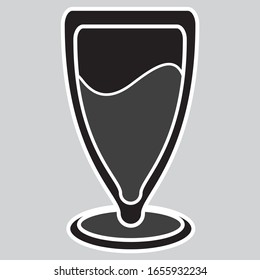 Flachdesign-Weinglas-Vektorillustration - Symbol