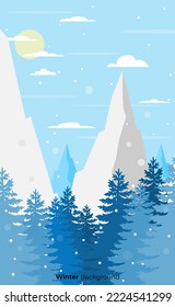 Flat design winter background, for banners, templates, posters, flyers and others.