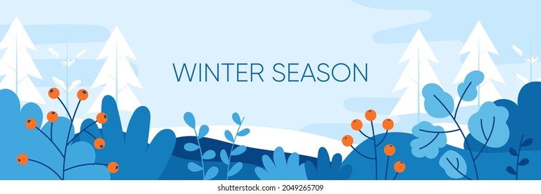 Flaches Design Winterbanner Vorlage. Bearbeitbarer Banner für Social-Media-Post, Website- und Internetwerbung