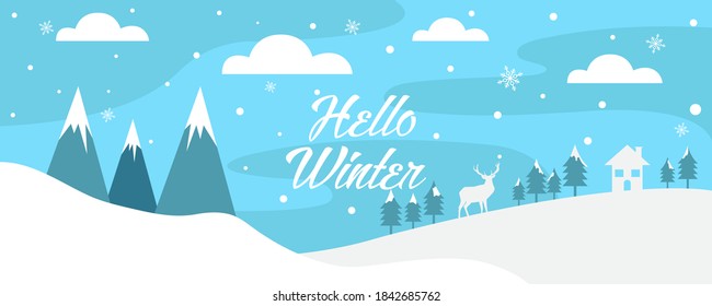 Flat design winter banners Vector