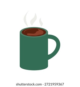 Diseño plano de Invierno Confort, Dulzura. Ilustración vectorial de chocolate caliente. Estilo geométrico simple.