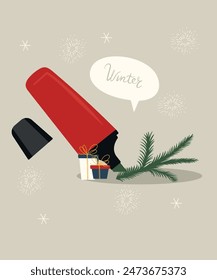  Ilustración De Invierno De Diseño Plano Con Marcador