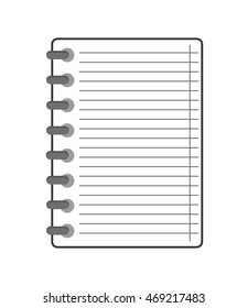 flat design wire notebook icon vector illustration