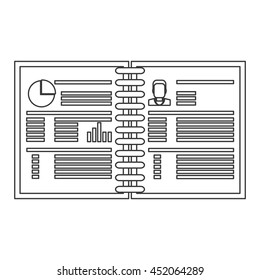 flat design wired notebook with business information icon vector illustration