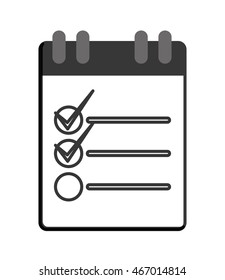 flat design wired notebook with check list icon vector illustration