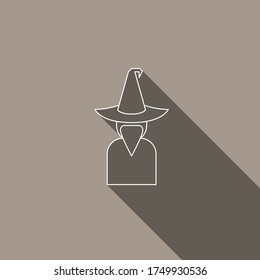 Flat Design Witch Silhouette