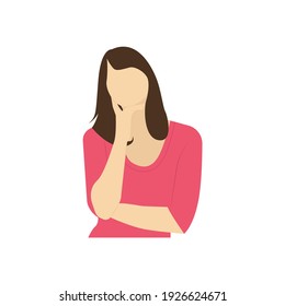 Flat design women thinking vector graphics