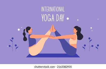 Flat design women's meditation pose yoga illustration vector