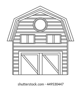 flat design wooden barn icon vector illustration