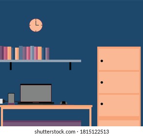 sala de trabajo de diseño plano para inspirarse