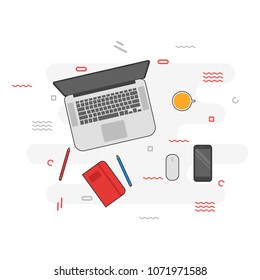 flat design workspace-vector logo icon illustration
