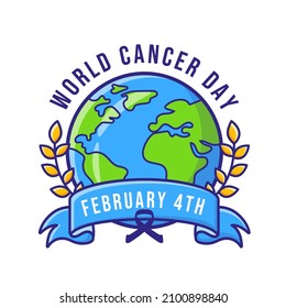 Flat design of world Cancer day logo illustration vector.
