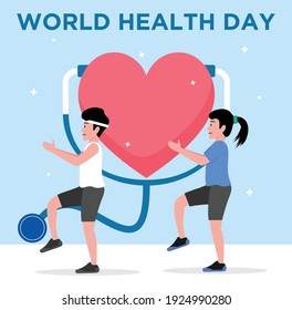 Flat design of World health day