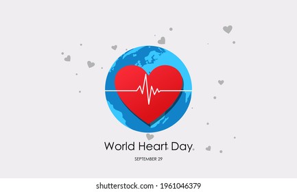 Flat design world heart day concept
