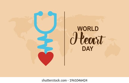 Flat design world heart day concept