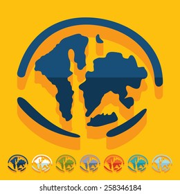 Flat design. the World Islands