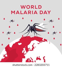 diseño plano mundial concepto de ilustración del día de la malaria