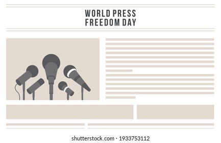 Ilustración del día de la libertad de prensa en el mundo del diseño plano