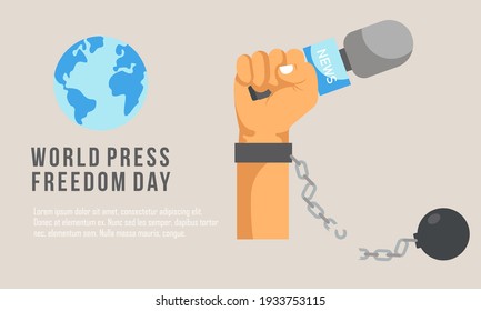 Ilustración del día de la libertad de prensa en el mundo del diseño plano