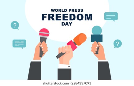 Flat design world press freedom day illustration