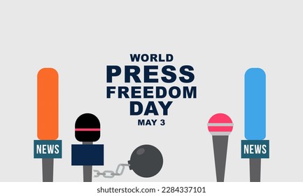 Flat design world press freedom day illustration