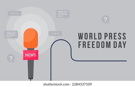 Flat design world press freedom day illustration