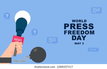 Flat design world press freedom day illustration