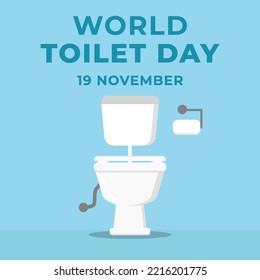 flat design world toilet day illustration