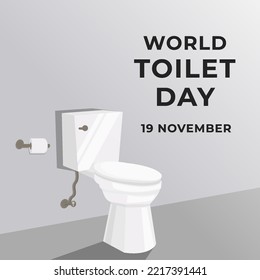 flat design world toilet day illustration vector design