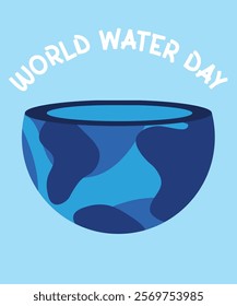 Flat Design World Water Day Illustration with Earth