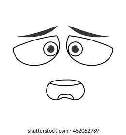 flat design worried emoticon face icons vector illustration