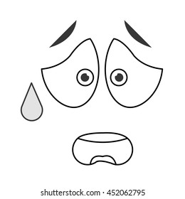 flat design worried emoticon face icons vector illustration
