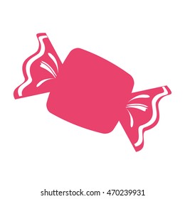 flat design wrapped candy icon vector illustration