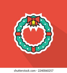 Flat Design of Wreath, can be use as sticker, logo, and poster