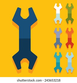 Flat design: wrench