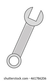 flat design wrench tool icon vector illustration