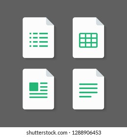 Flat design with XLS files download document,icon,symbol set, vector design element illustration