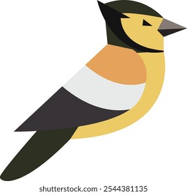 Flat Design Yellow Bird Illustration