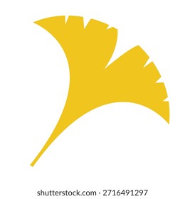 Flaches Design gelb Ginkgo Blatt. Vektor.