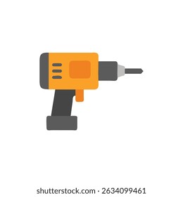 Flaches Design gelb und grau Power Drill Illustration