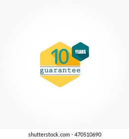 flat design yellow hexagon guarantee logo vector