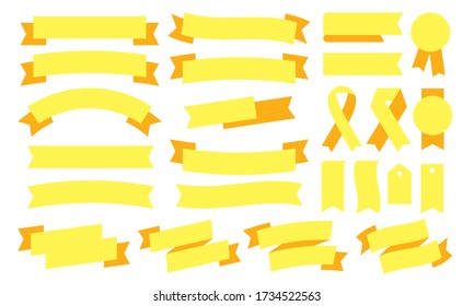 Flat design yellow ribbon icon