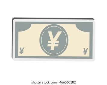 flat design yen symbol icon vector illustration