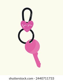  Flat Design For You Illustration with Key Chain