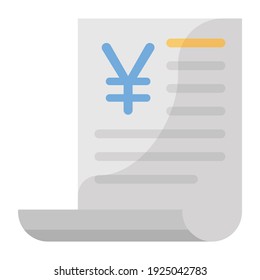 
A flat design of yuan bill icon