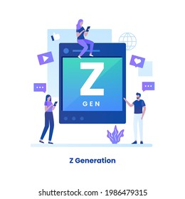 Flat design of Z generation concept. Illustration for websites, landing pages, mobile applications, posters and banners.