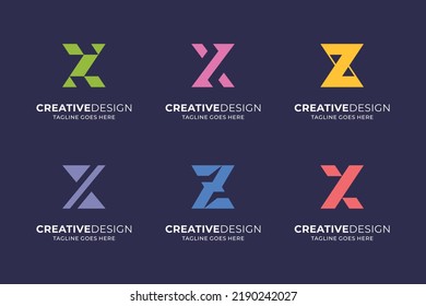 Flat design Z logo vector template collection