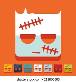 Flat design: zombie